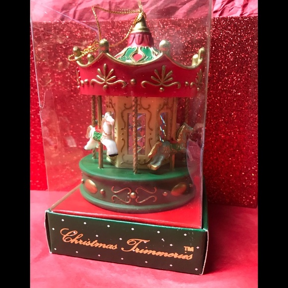 Rare Vintage 1980’s Christmas Trimmers Musical Carousel Ornament - Picture 5 of 6